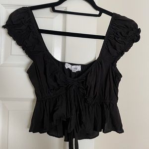 front tie crop top blouse